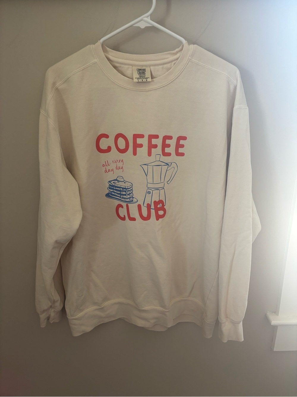 Comfort Colors Cream "Coffee Club" Graphic Crewneck